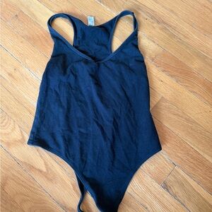 American Apparel Black Racerback Bodysuit